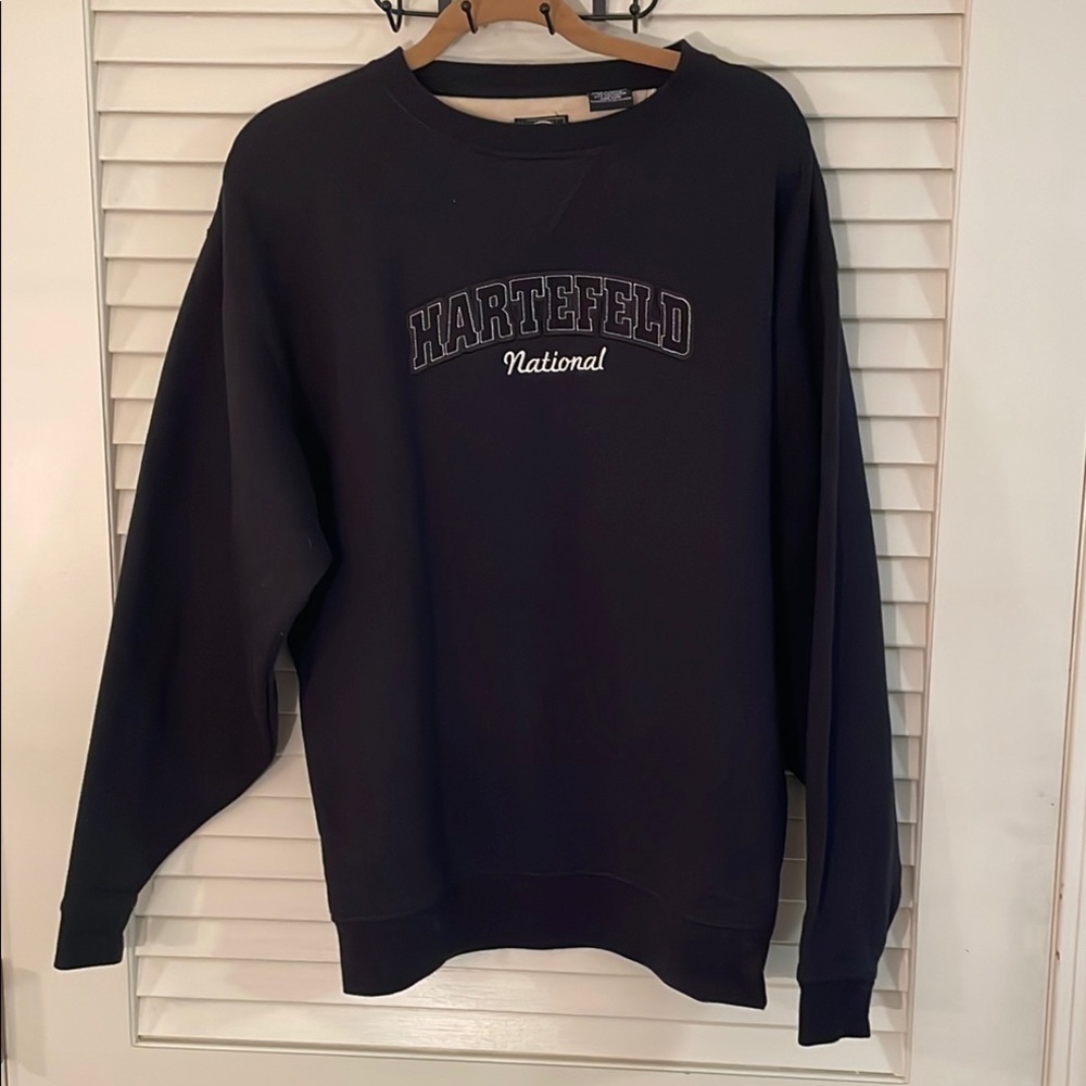 AHEAD Vintage Black Crewneck Sweatshirt Hartefeld National Cozy Soft Fabric